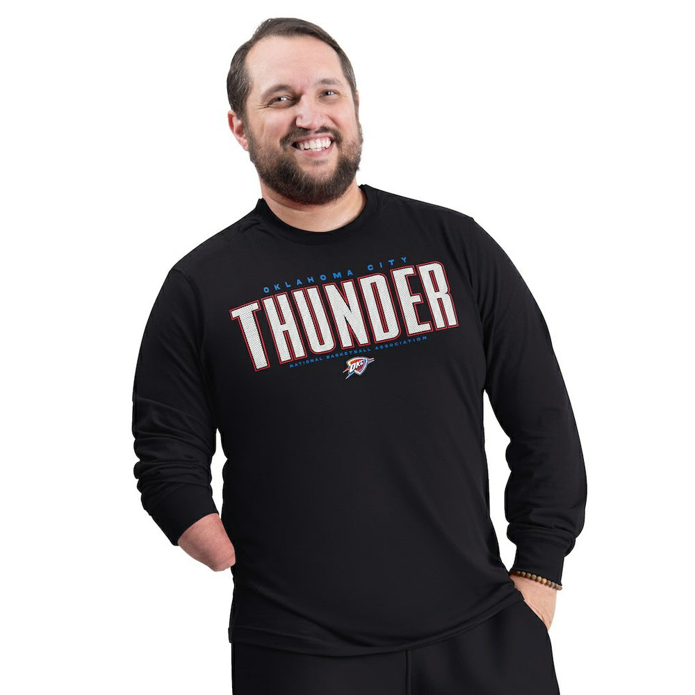 Oklahoma City Thunder G-III Sports by Carl Banks Adaptive Printed Mesh Effect Long Sleeve T-Shirt Black