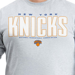 New York Knicks G-III Sports by Carl Banks Adaptive Printed Mesh Effect Long Sleeve T-Shirt Gray