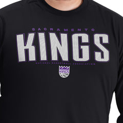 Sacramento Kings G-III Sports by Carl Banks Adaptive Printed Mesh Effect Long Sleeve T-Shirt Black