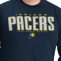 Indiana Pacers G-III Sports by Carl Banks Adaptive Printed Mesh Effect Long Sleeve T-Shirt Navy