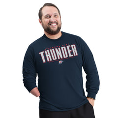 Oklahoma City Thunder G-III Sports by Carl Banks Adaptive Printed Mesh Effect Long Sleeve T-Shirt Navy