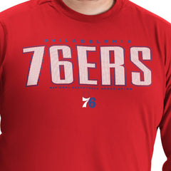 Philadelphia 76ers G-III Sports by Carl Banks Adaptive Printed Mesh Effect Long Sleeve T-Shirt Red