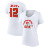Shedeur Sanders Cleveland Browns Women's Floral Name & Number V-Neck T-Shirt - White - NFL