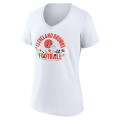 Shedeur Sanders Cleveland Browns Women's Floral Name & Number V-Neck T-Shirt - White - NFL
