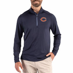 Chicago Bears Cutter & Buck Coastline Epic Comfort Recycled Quarter-Zip Pullover - Navy - NFL