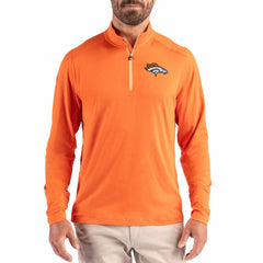 Denver Broncos Cutter & Buck Coastline Epic Comfort Recycled Quarter-Zip Pullover - Orange - NFL
