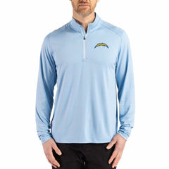Los Angeles Chargers Cutter & Buck Coastline Epic Comfort Recycled Quarter-Zip Pullover - Powder Blue - NFL