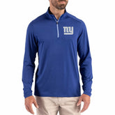 New York Giants Cutter & Buck Coastline Epic Comfort Recycled Quarter-Zip Pullover - Royal - NFL