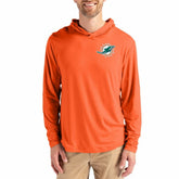 Miami Dolphins Cutter & Buck Coastline Epic Comfort Recycled Long Sleeve Hoodie T-Shirt - Orange - NFL