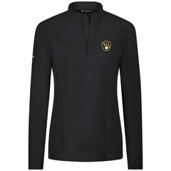Milwaukee Brewers Levelwear Women's Upright Insignia 2.0 Quarter-Zip Tri-Blend Top for sale
