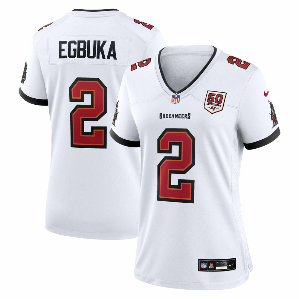 Emeka Egbuka Tampa Bay Buccaneers Women's 50th Season Game Jersey - White - Nike