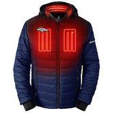 Denver Broncos ActionHeat 5V Battery Heated Colorblock Full-Zip Puffer Jacket - Black/Navy - NFL
