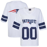 New England Patriots Cuce Women's Rhinestone V-Neck Tunic - White - NFL