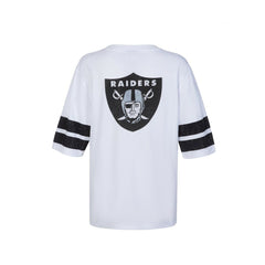 Las Vegas Raiders Cuce Women's Rhinestone V-Neck Tunic - White - NFL