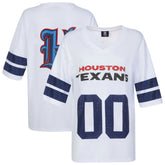Houston Texans Cuce Women's Rhinestone V-Neck Tunic - White - NFL