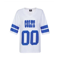 Indianapolis Colts Cuce Women's Rhinestone V-Neck Tunic - White - NFL
