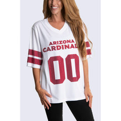 Arizona Cardinals Cuce Women's Rhinestone V-Neck Tunic - White - NFL