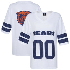 Chicago Bears Cuce Women's Rhinestone V-Neck Tunic - White - NFL