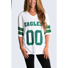Philadelphia Eagles Cuce Women's Rhinestone V-Neck Tunic - White - NFL