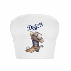 Los Angeles Dodgers Tiny Turnip Women's Cowboy Boot Crop Tube Top Discount