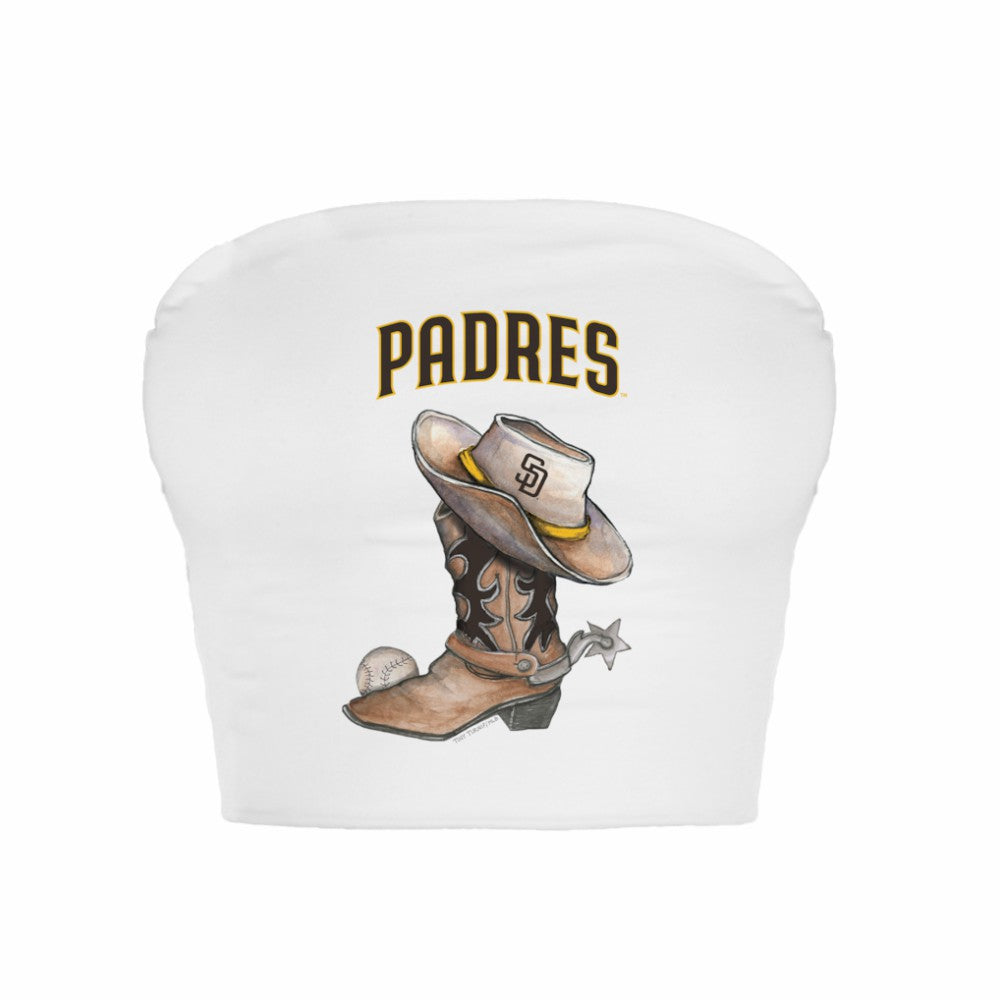 San Diego Padres Tiny Turnip Women's Cowboy Boot Crop Tube Top Sale