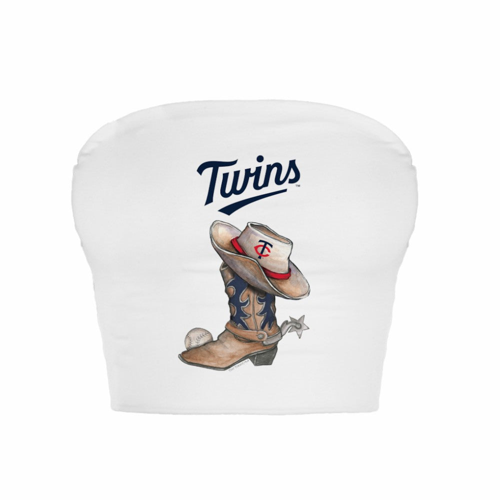 Minnesota Twins Tiny Turnip Women's Cowboy Boot Crop Tube Top Outlet