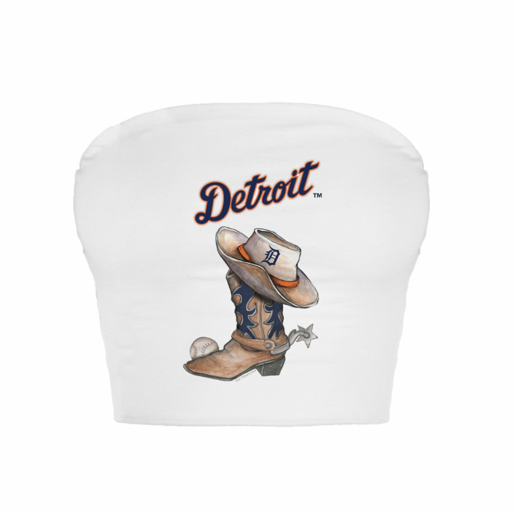 Detroit Tigers Tiny Turnip Women's Cowboy Boot Crop Tube Top Online