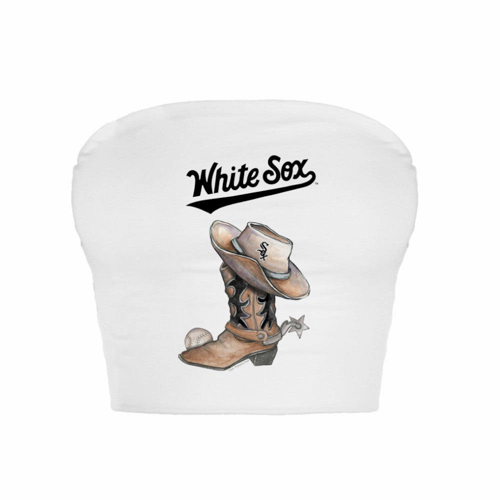 Chicago White Sox Tiny Turnip Women's Cowboy Boot Crop Tube Top Outlet
