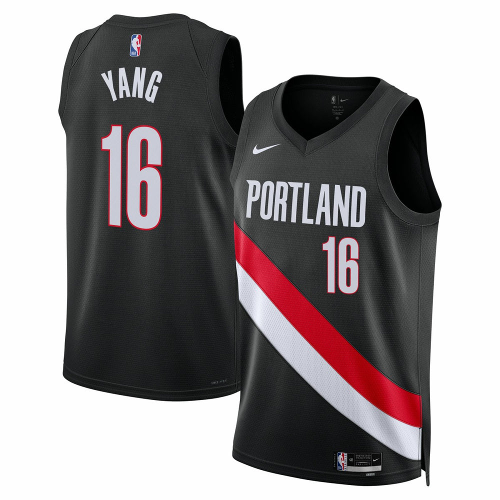 Nike Yang Hansen Portland Trail Blazers Unisex Swingman Jersey Icon Edition Black