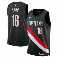 Nike Yang Hansen Portland Trail Blazers Unisex Swingman Jersey Icon Edition Black