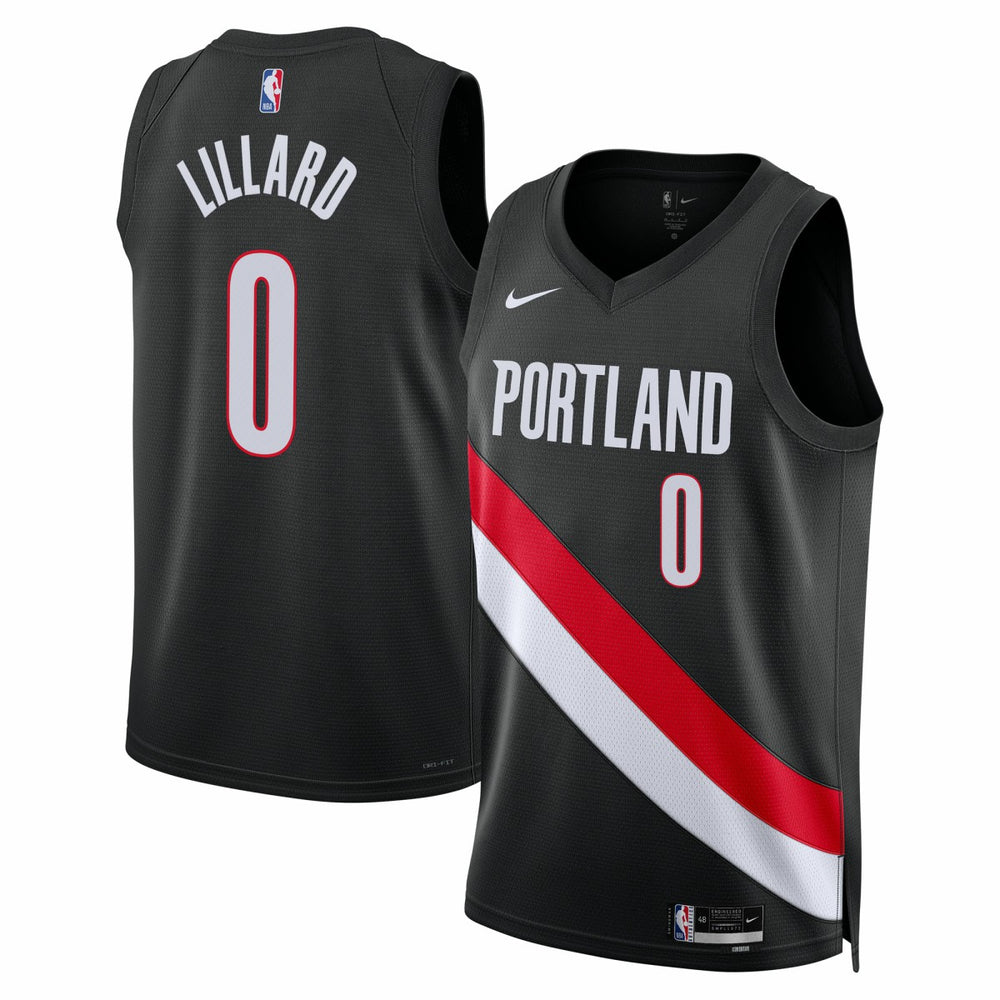 Nike Damian Lillard Portland Trail Blazers Unisex Swingman Jersey Icon Edition Black