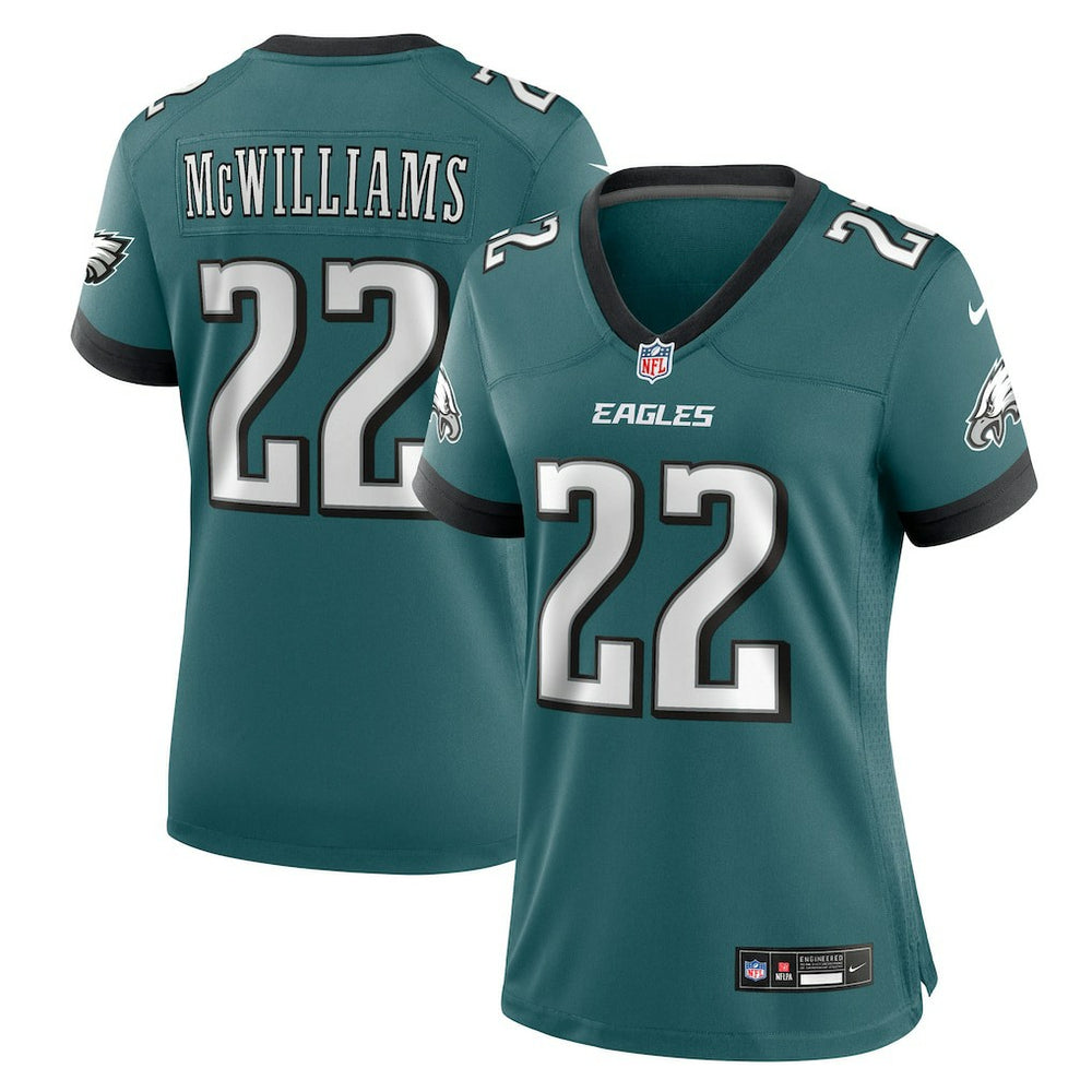 Mac McWilliams Philadelphia Eagles Women's Team Game Jersey - Midnight Green - Nike