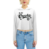 Maxx Crosby Las Vegas Raiders Majestic Threads Women's Glitter Wordmark Hoodie - White - NFL