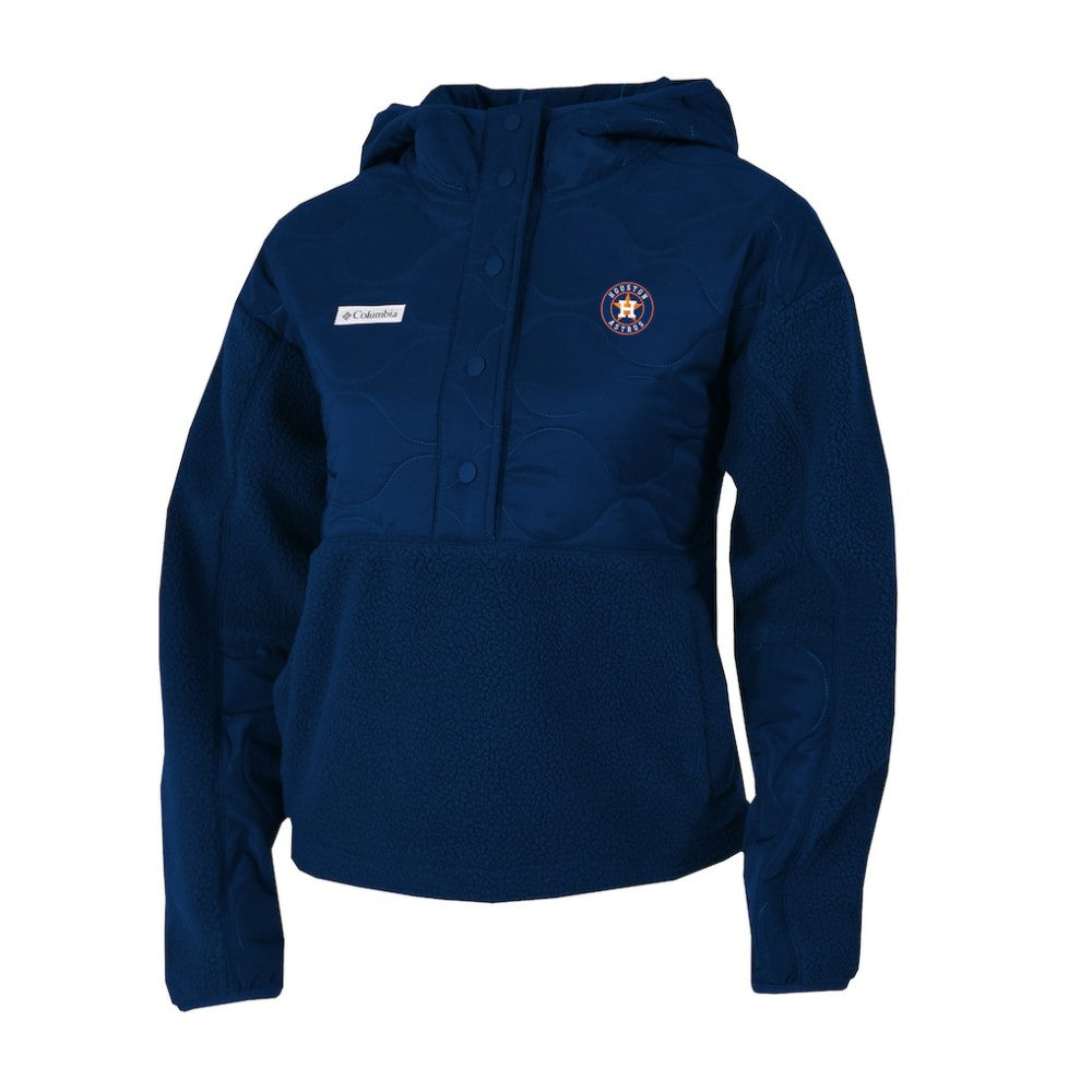 Houston Astros Columbia Women's Cloud Point Hooded Fleece Half-Snap Pullover Jacket Near Me