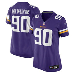Tyrion Ingram-Dawkins Minnesota Vikings Women's Team Game Jersey - Purple - Nike