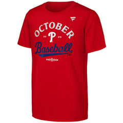 Philadelphia Phillies Fanatics Youth 2025 MLB Postseason Locker Room T-Shirt Sale