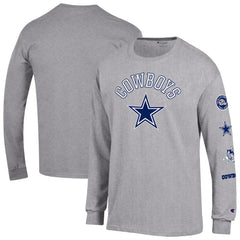 Dallas Cowboys Champion Seal Long Sleeve T-Shirt - Heather Gray - NFL