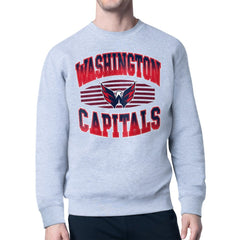 Washington Capitals Starter Team Grit Graphic Fleece Pullover Sweatshirt - Gray | NHL Lifestyle
