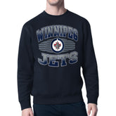 Winnipeg Jets Starter Team Grit Graphic Fleece Pullover Sweatshirt - Navy | NHL on sale
