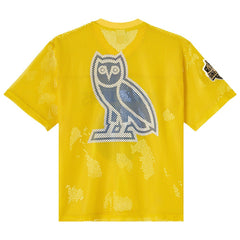 Golden State Warriors OVO x NBA Mesh Football Fashion Jersey Gold