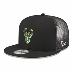 New Era Milwaukee Bucks Core Logo Meshback 9FIFTY Snapback Hat Black