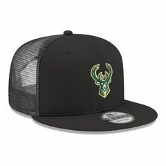New Era Milwaukee Bucks Core Logo Meshback 9FIFTY Snapback Hat Black