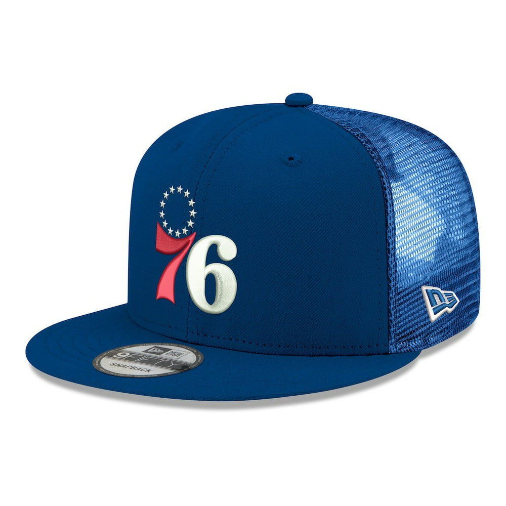 New Era Philadelphia 76ers Core Logo Meshback 9FIFTY Snapback Hat Royal