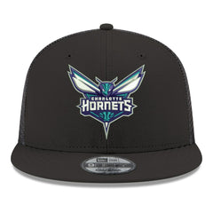 New Era Charlotte Hornets Core Logo Meshback 9FIFTY Snapback Hat Black