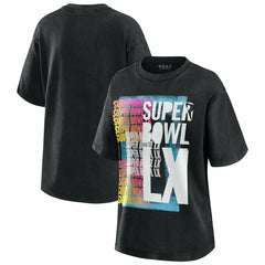 Super Bowl LX WEAR by Erin Andrews Women's Vintage Boyfriend T-Shirt - Black - NFL