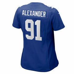 Darius Alexander New York Giants Women's Team Game Jersey - Royal - Nike