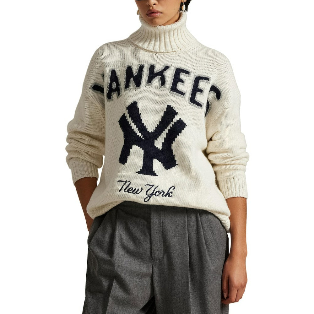 Yankees Polo Ralph Lauren Women's Wool-Blend Turtleneck Sweater for sale