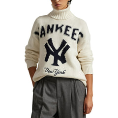 Yankees Polo Ralph Lauren Women's Wool-Blend Turtleneck Sweater for sale