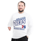 Philadelphia 76ers G-III Sports by Carl Banks Adaptive Headliner Fleece Crewneck Sweatshirt White