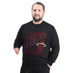 Miami Heat G-III Sports by Carl Banks Adaptive Headliner Fleece Crewneck Sweatshirt Black